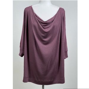 Soft Surrounding large   Tunic Top Blouse Velvet Long Sleeve Scoop Neck